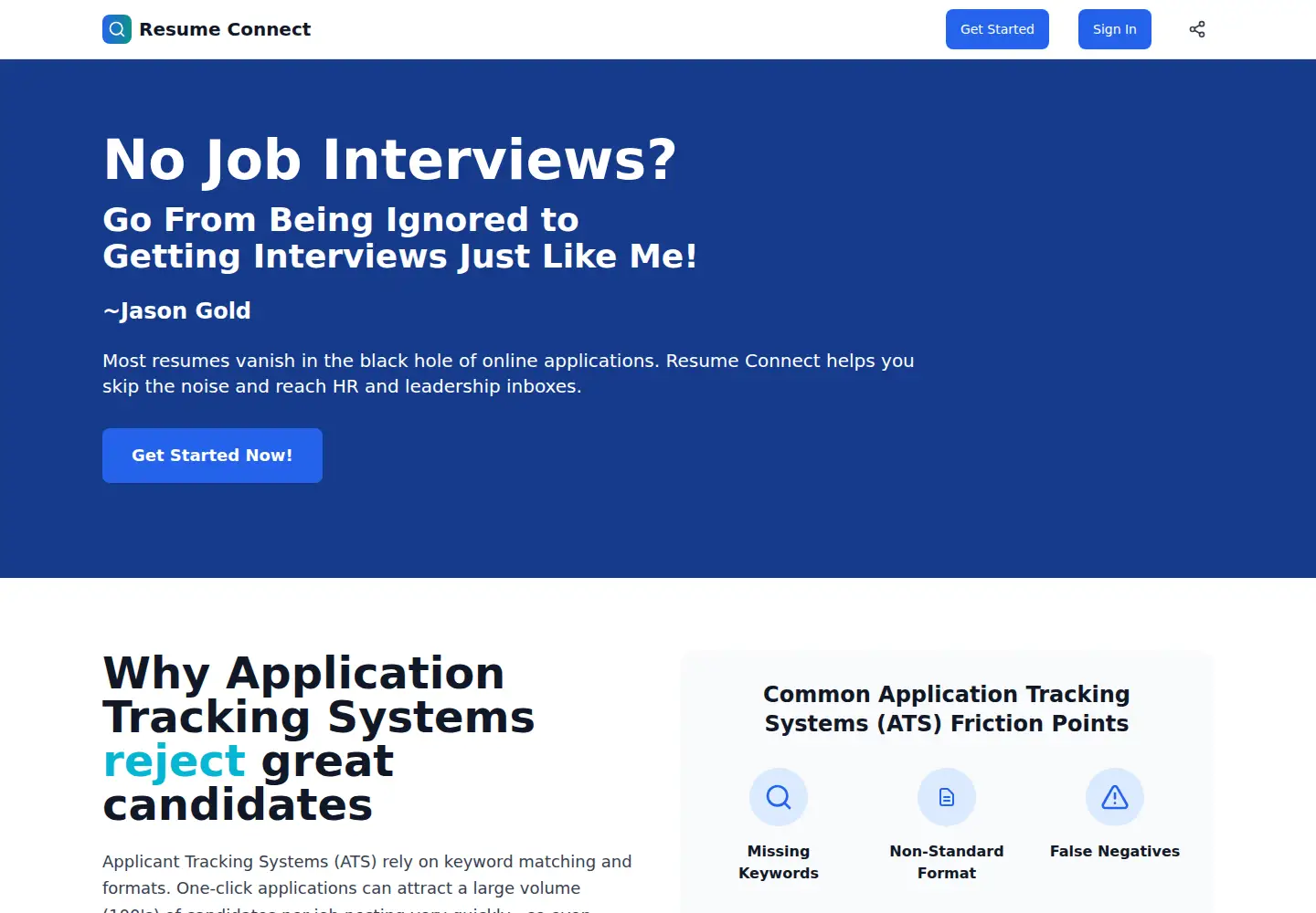 Screenshot of resume-connect.com
