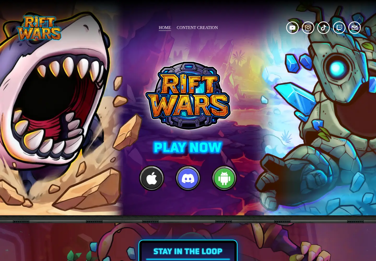 Screenshot of riftwars.com
