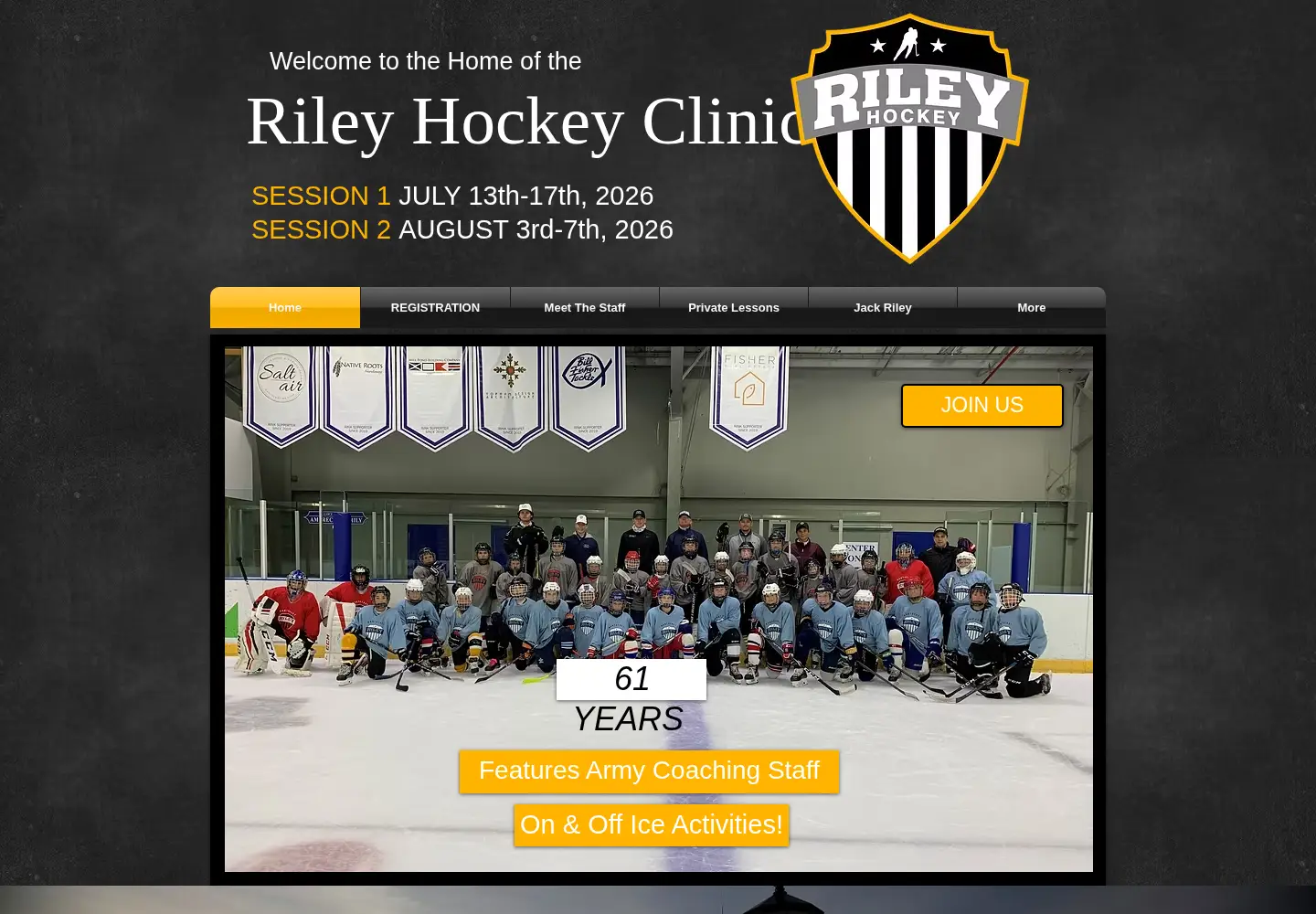 Captured homepage of rileyhockey.com in the current scan