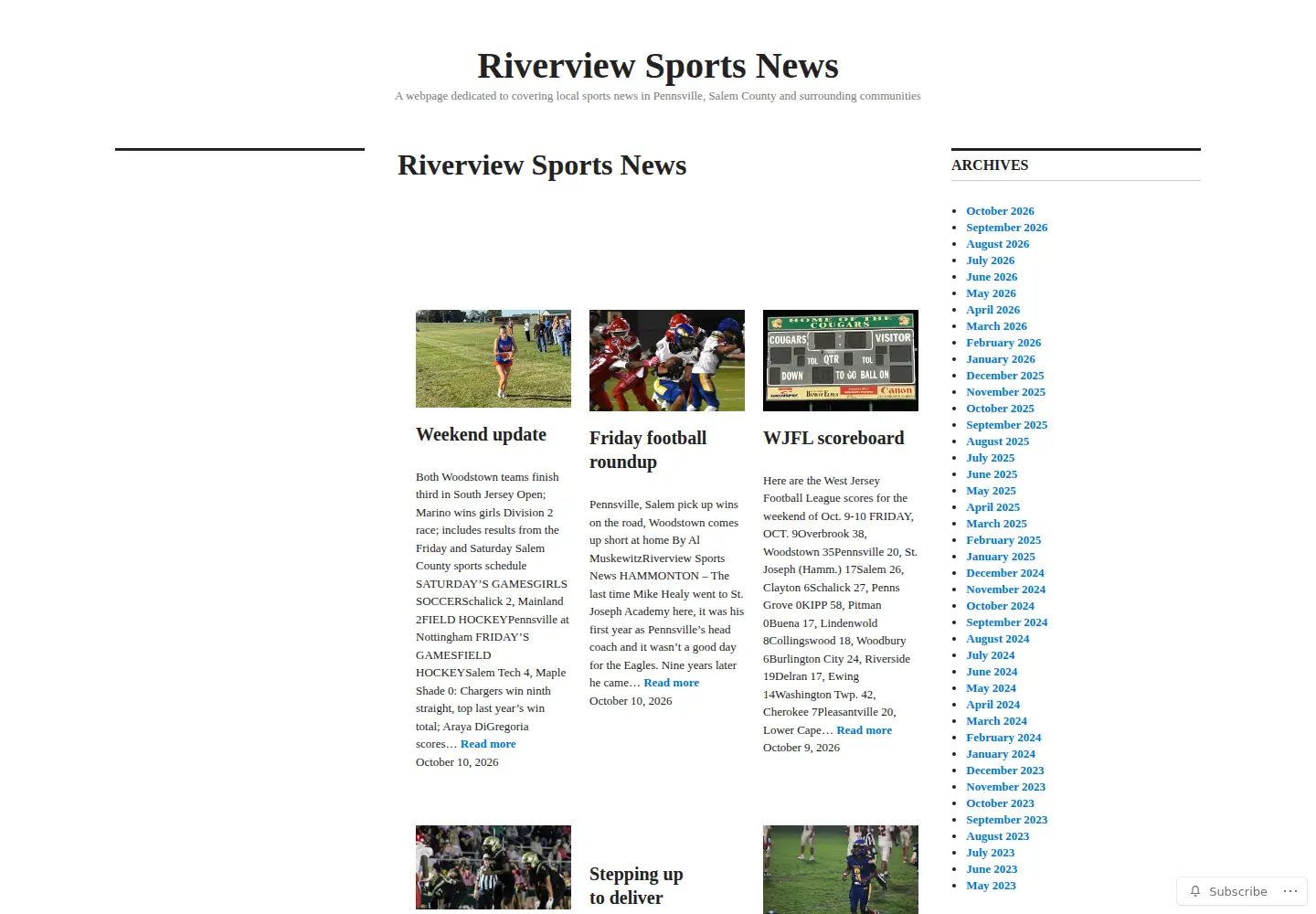 Screenshot of riverviewsportsnews.com