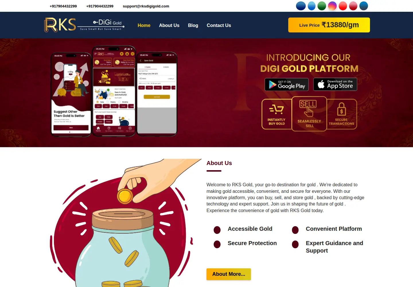 Screenshot of rksdigigold.com