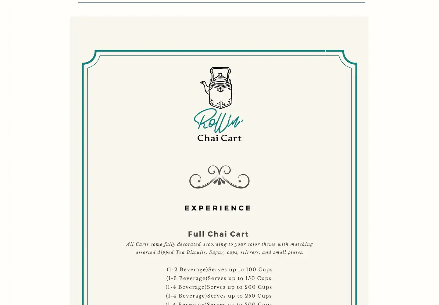 Screenshot of rollinchaicart.com