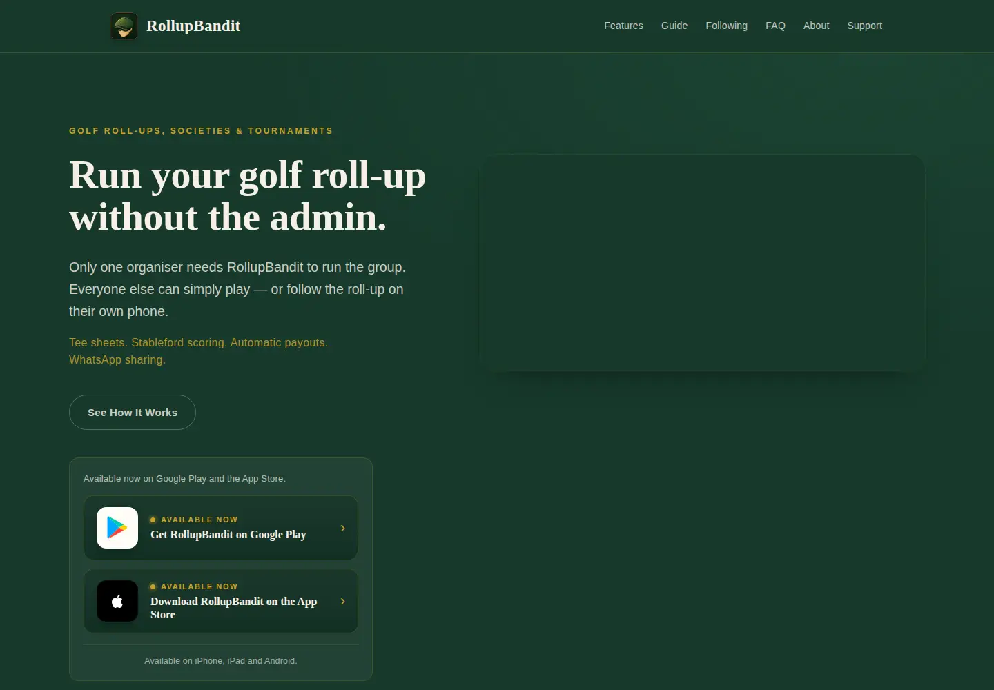 Captured homepage of rollupbandit.com in the current scan
