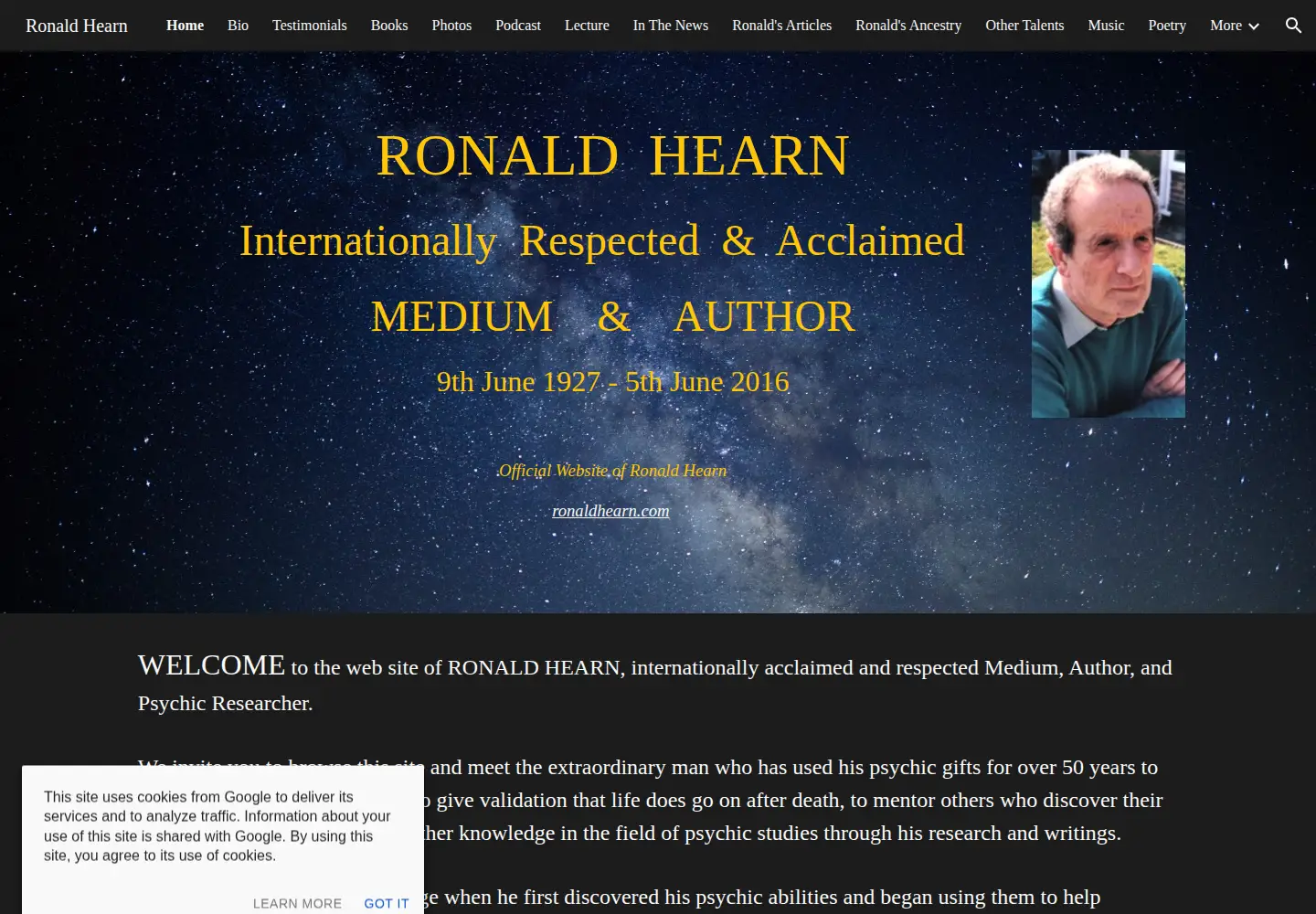 Screenshot of ronaldhearn.com
