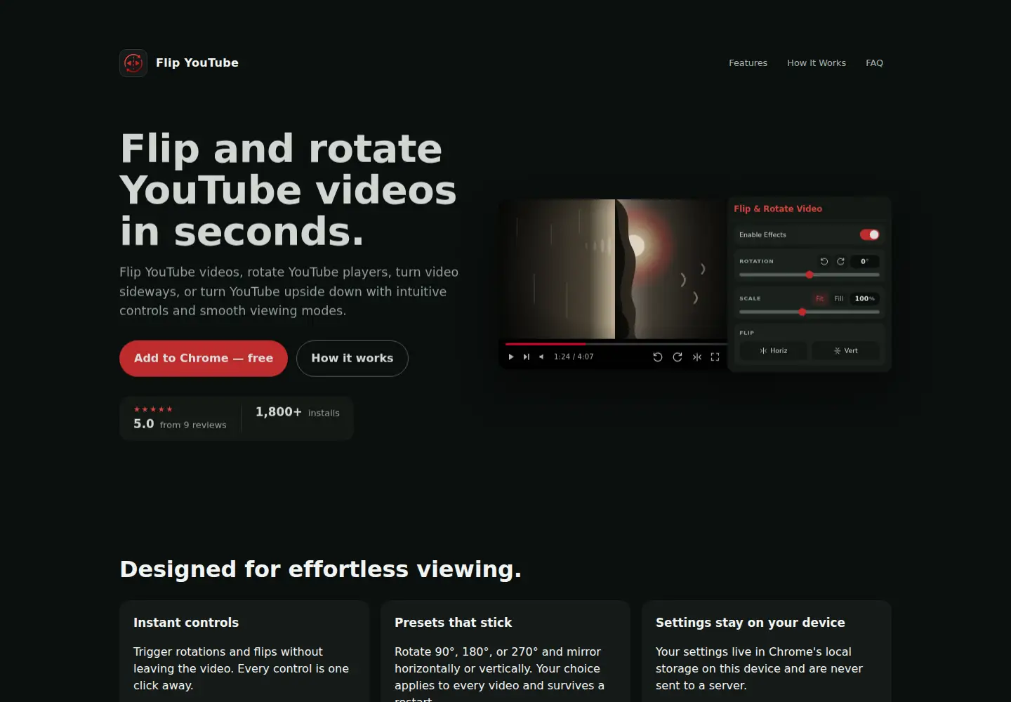 Screenshot of rotate-youtube.com