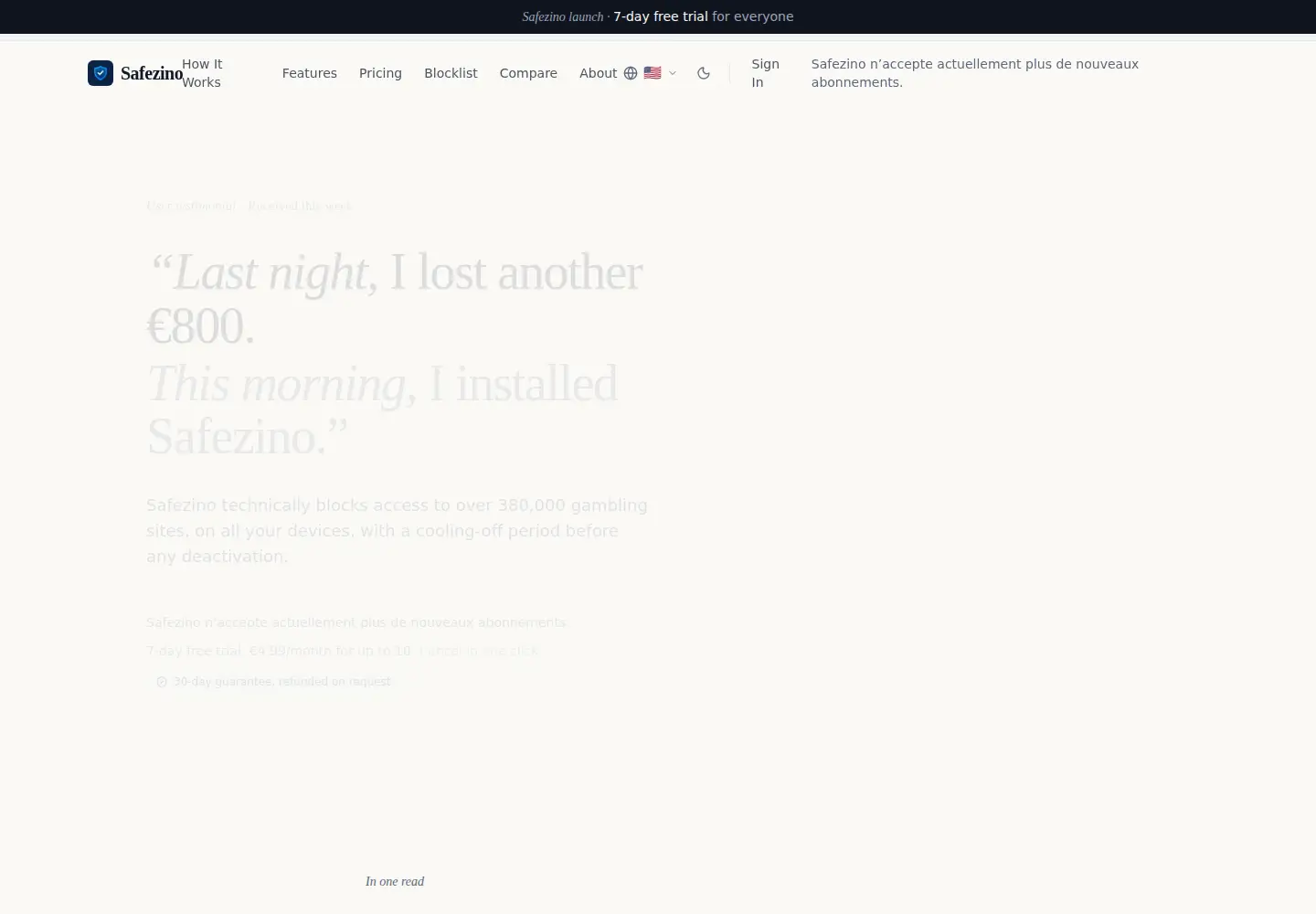 Screenshot of safezino.com