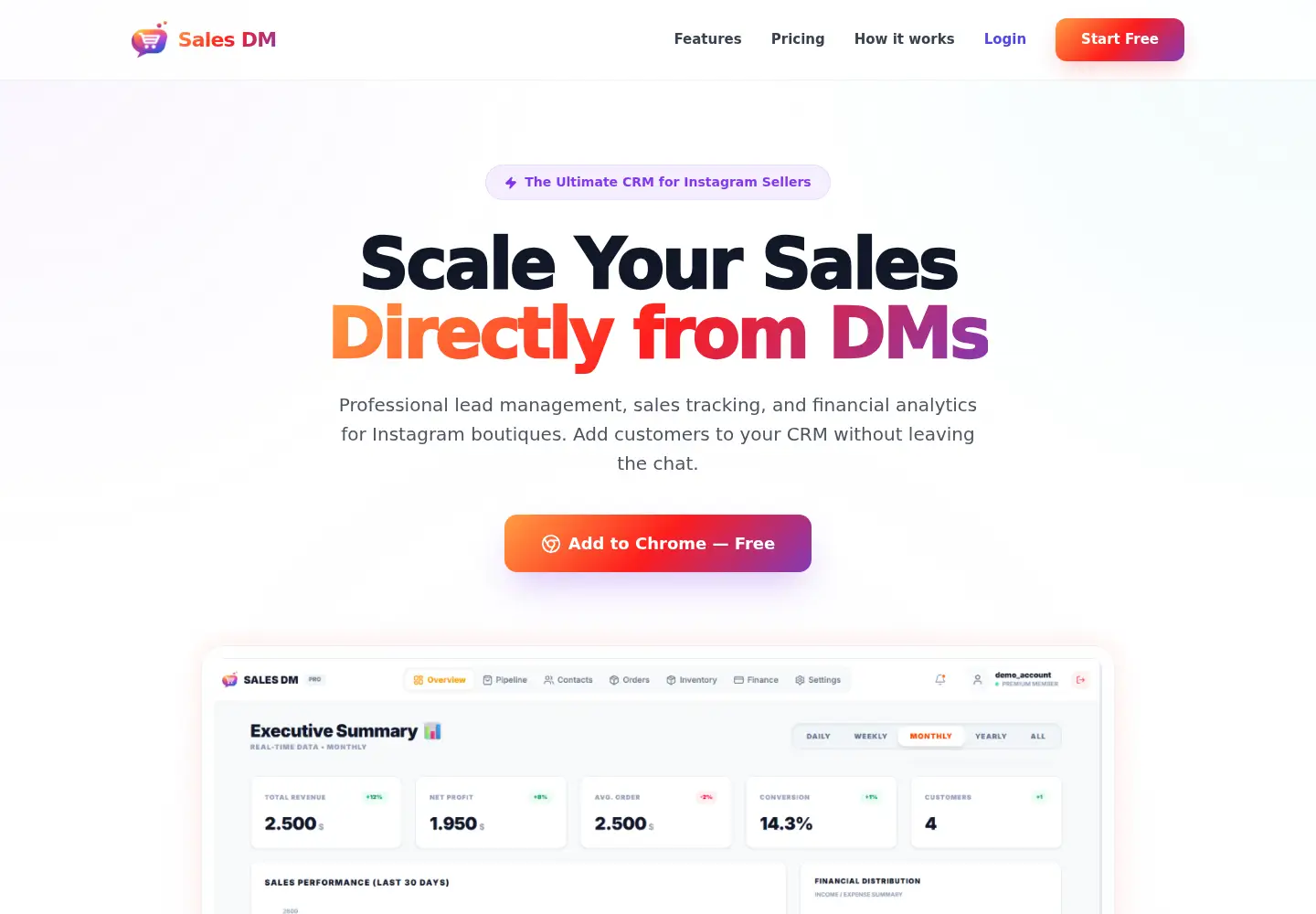 Screenshot of salesdmextension.com