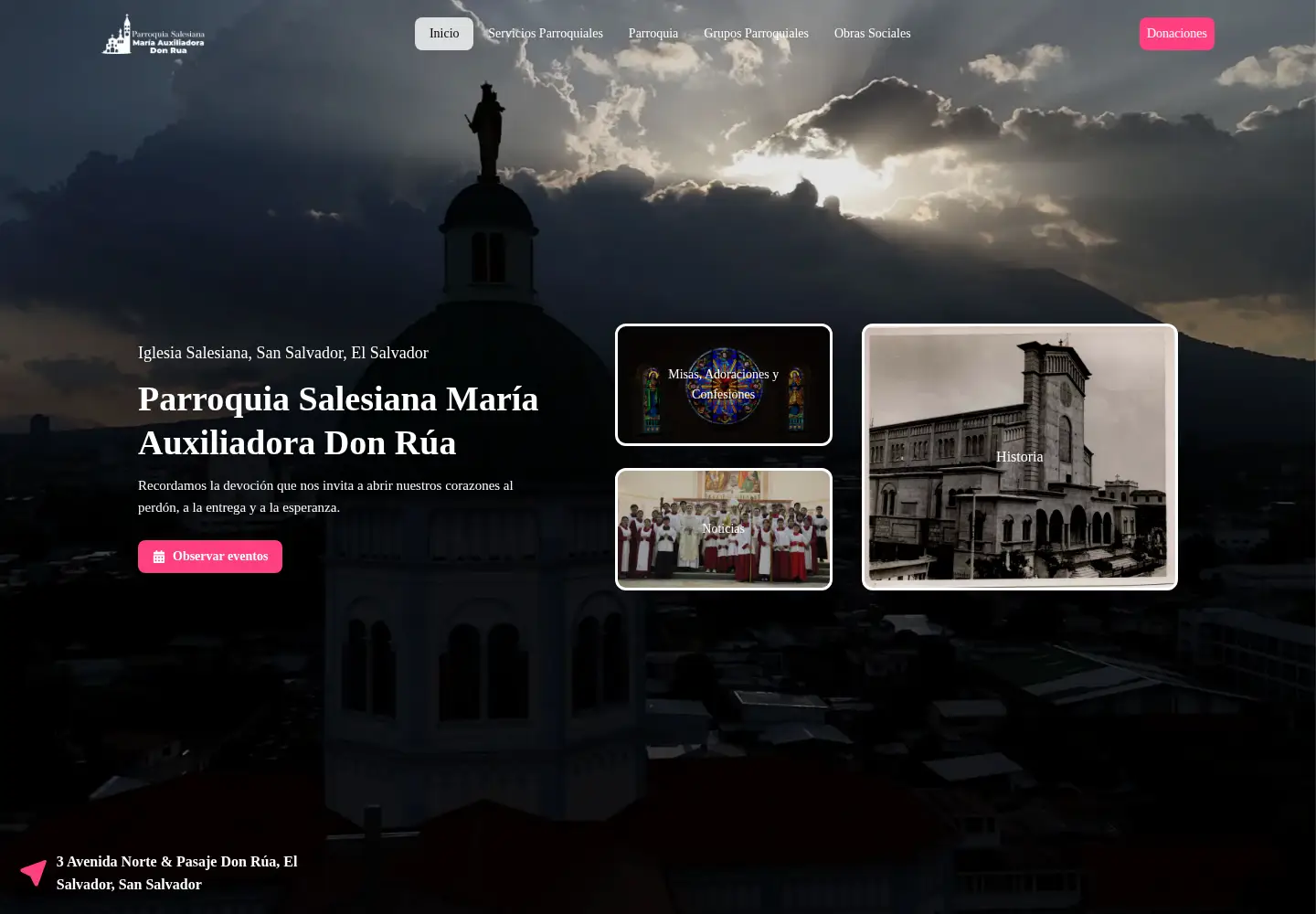 Captured homepage of salesianosdonrua.com in the current scan
