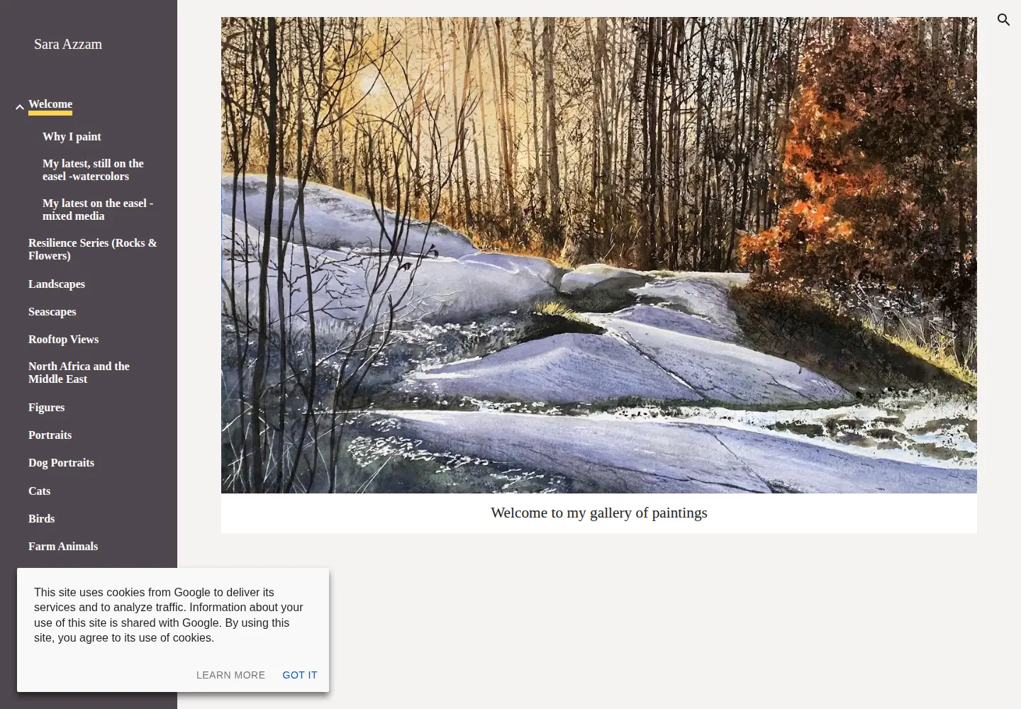 Screenshot of saraazzam.com