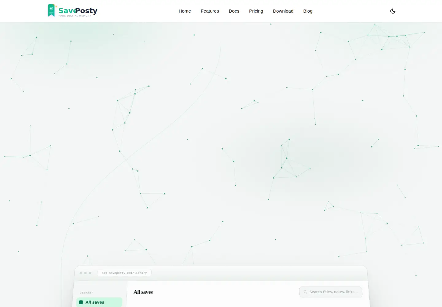 Captured homepage of saveposty.com in the current scan