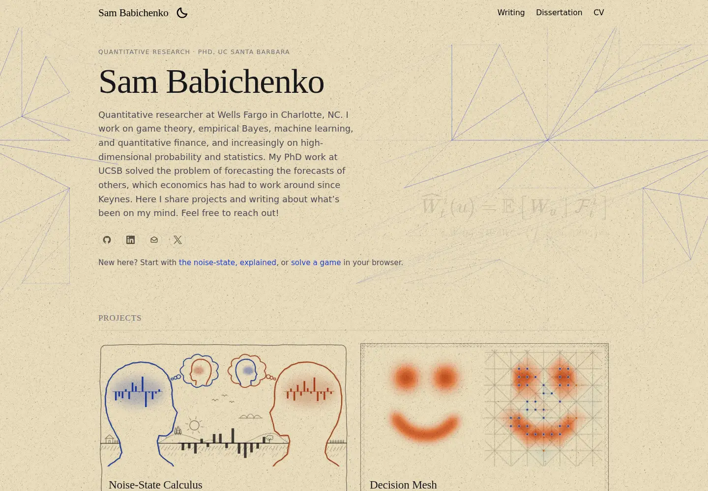 Captured homepage of sbabichenko.com in the current scan