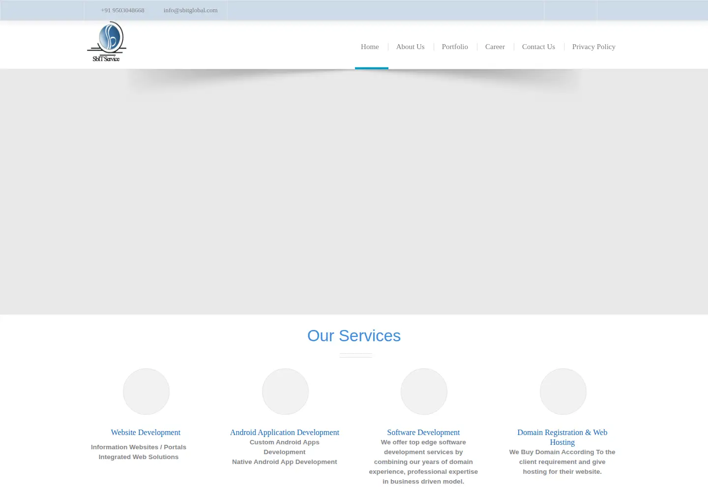 Captured homepage of sbitglobal.com in the current scan