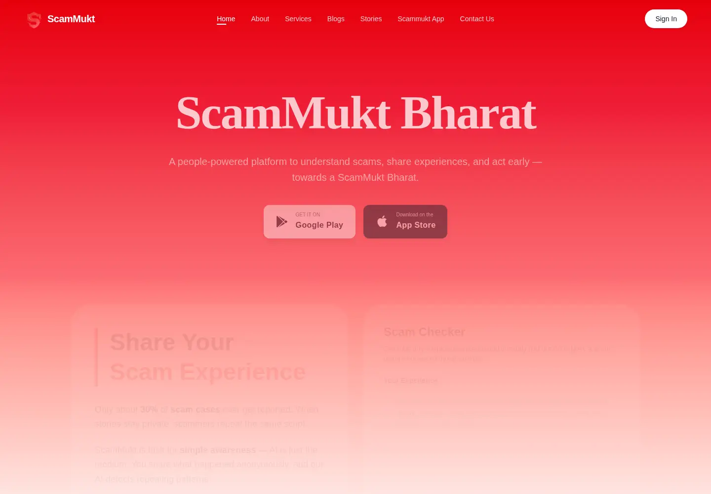 Captured homepage of scammukt.com in the current scan