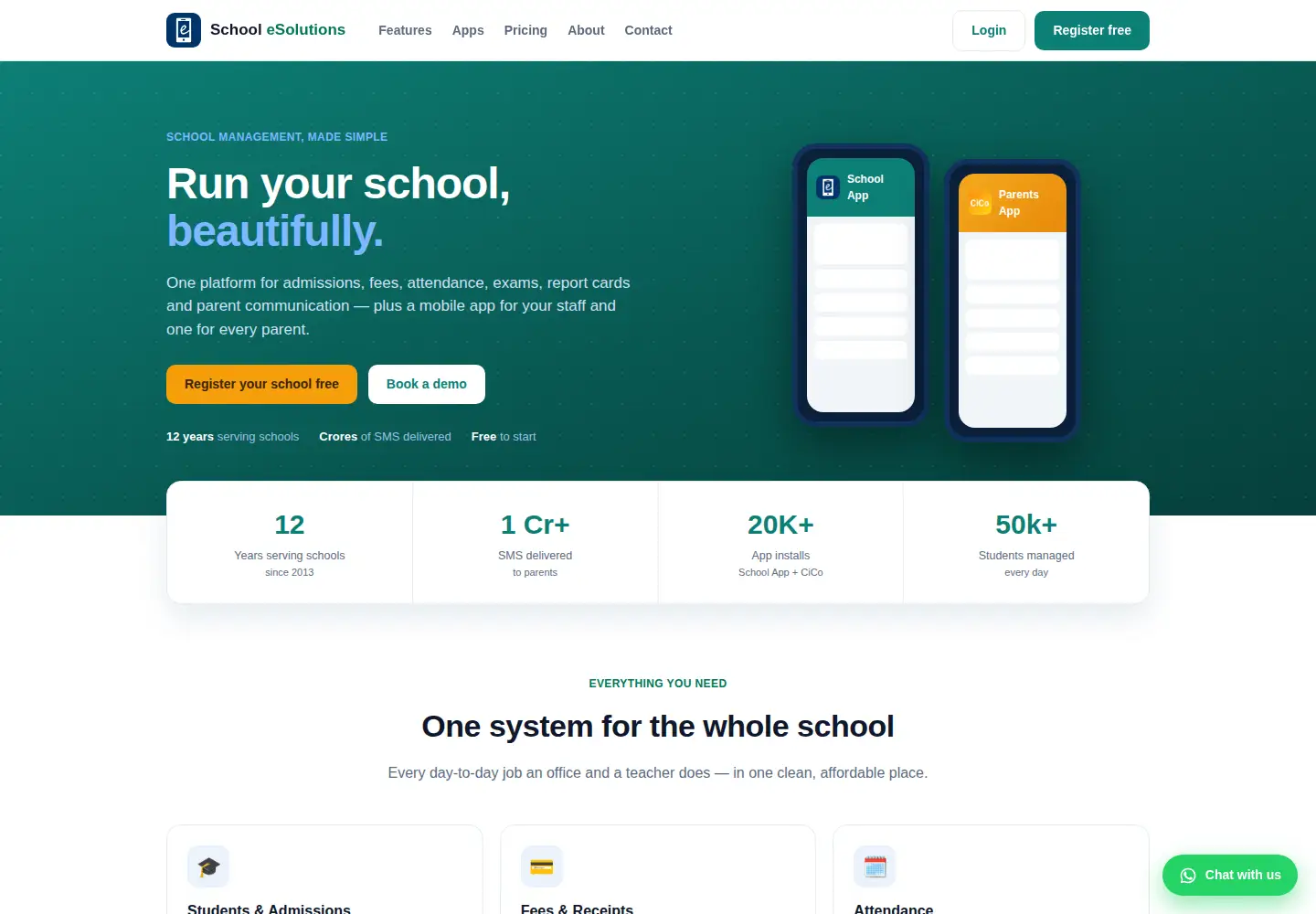 Captured homepage of schoolesolution.com in the current scan