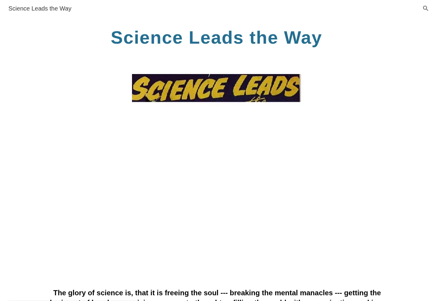 Screenshot of scienceleadstheway.com