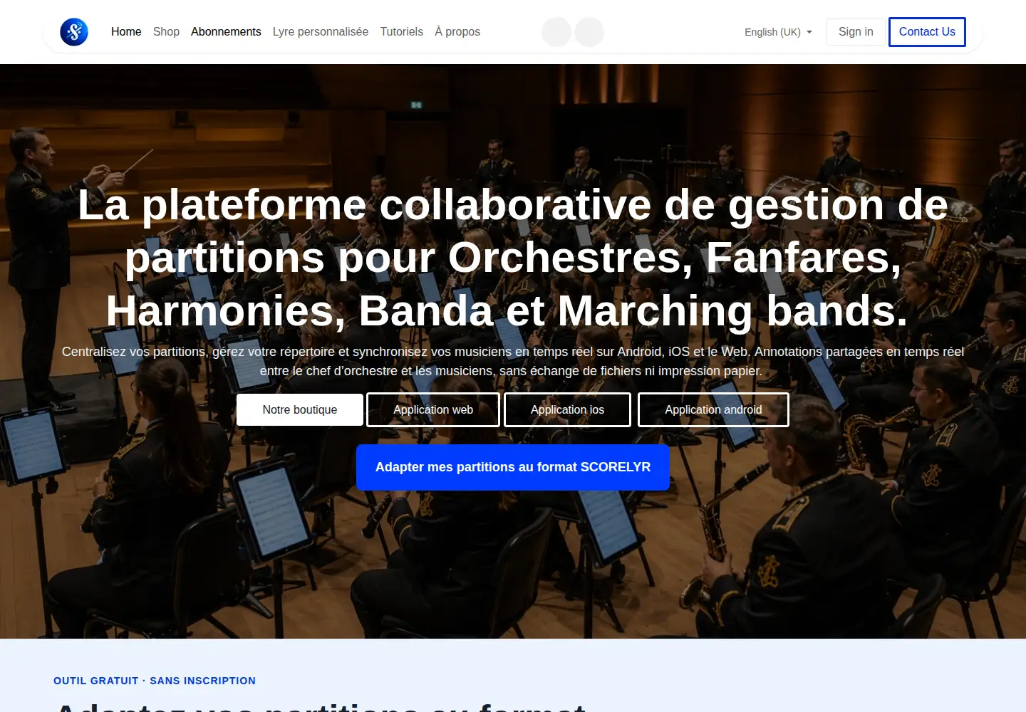 Captured homepage of scorelyr.com in the current scan