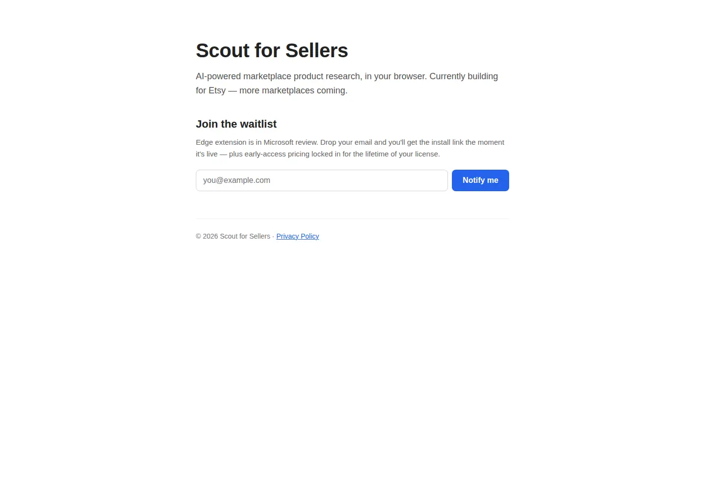 Screenshot of scoutforsellers.com