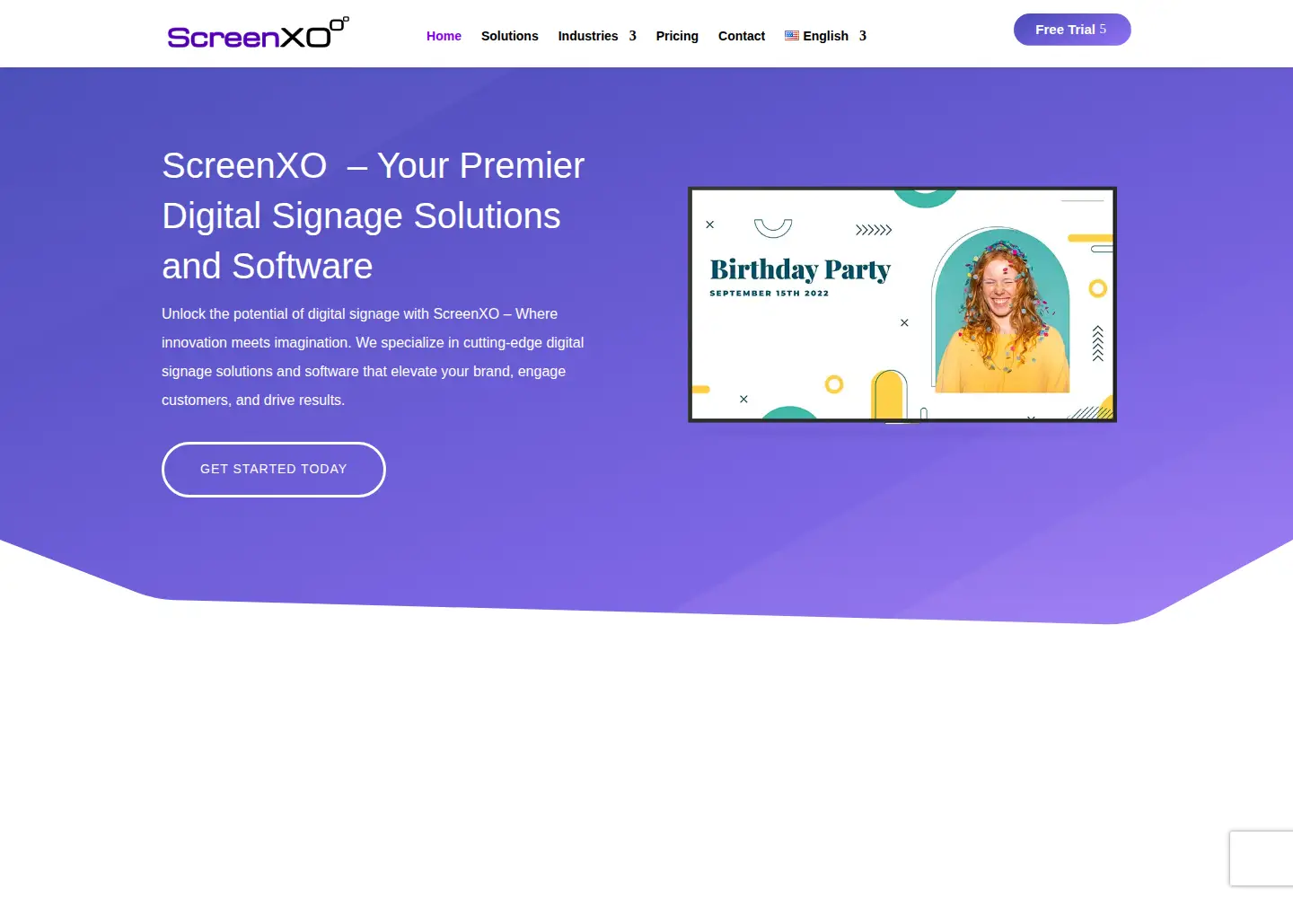 Captured homepage of screenxo.com in the current scan