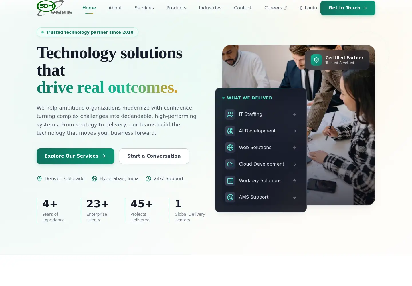 Screenshot of sdhsystems.com
