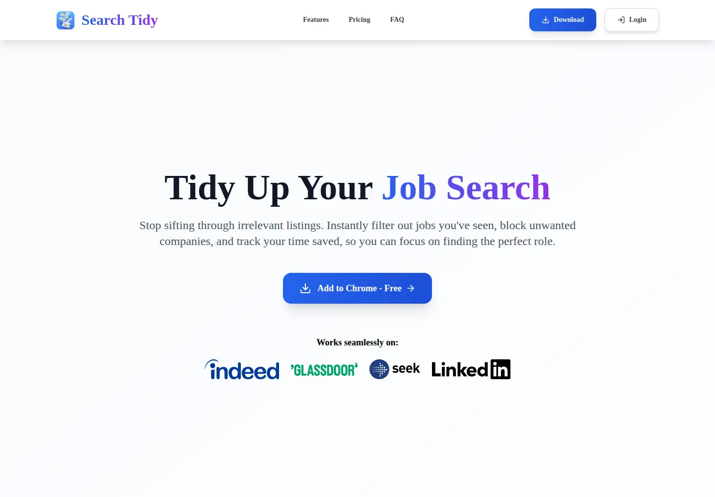 Screenshot of searchtidy.com