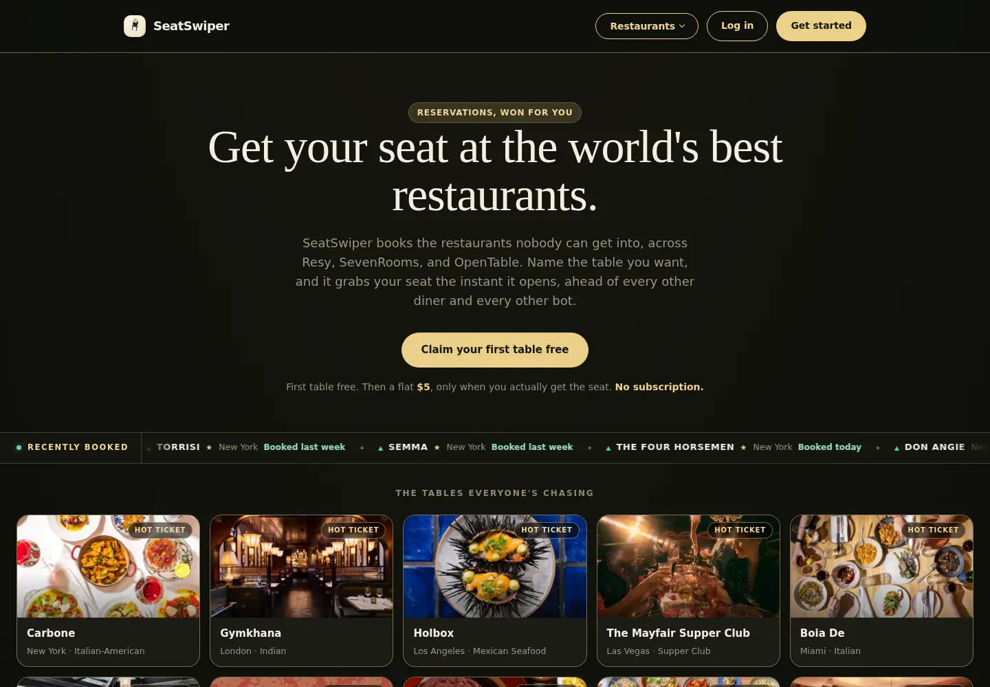 Screenshot of seatswiper.com