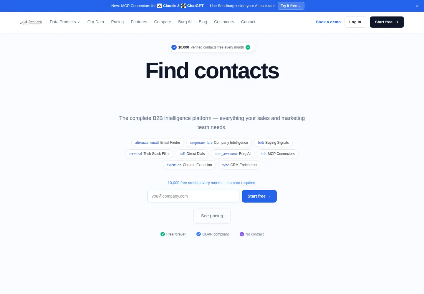 Screenshot of send-burg.com