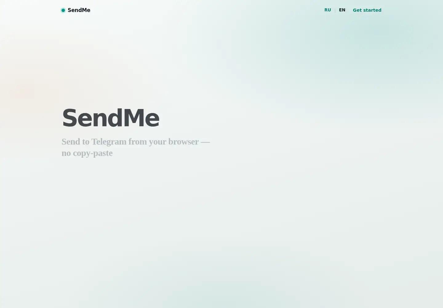 Captured homepage of sendmetg.com in the current scan