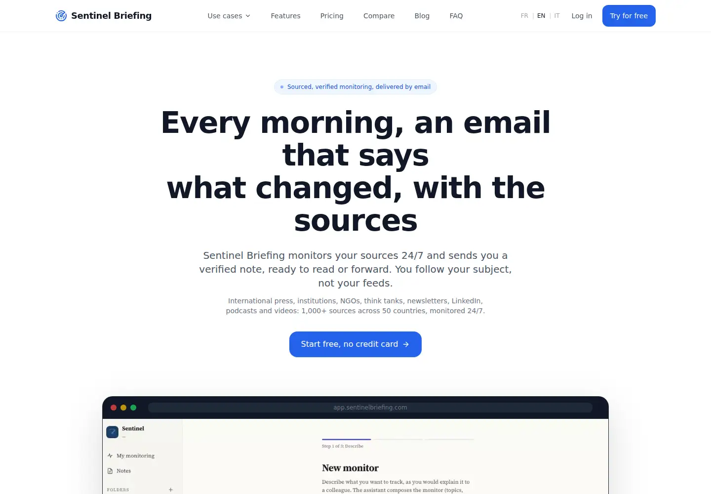 Screenshot of sentinelbriefing.com
