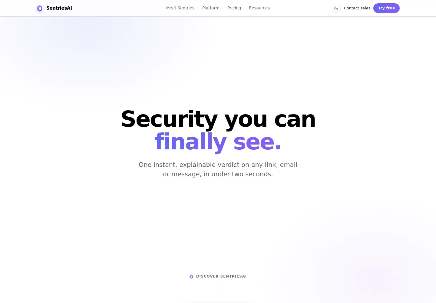 Screenshot of sentriesai.com