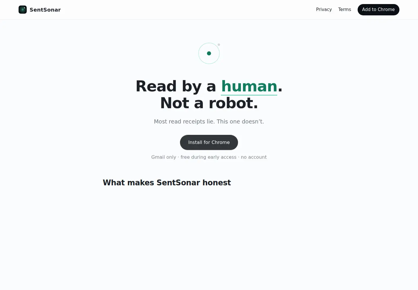 Screenshot of sentsonar.com