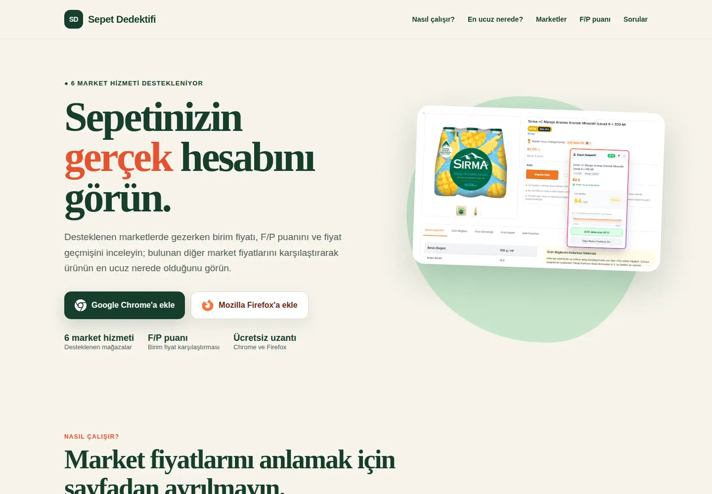 Captured homepage of sepetdedektifi.com in the current scan