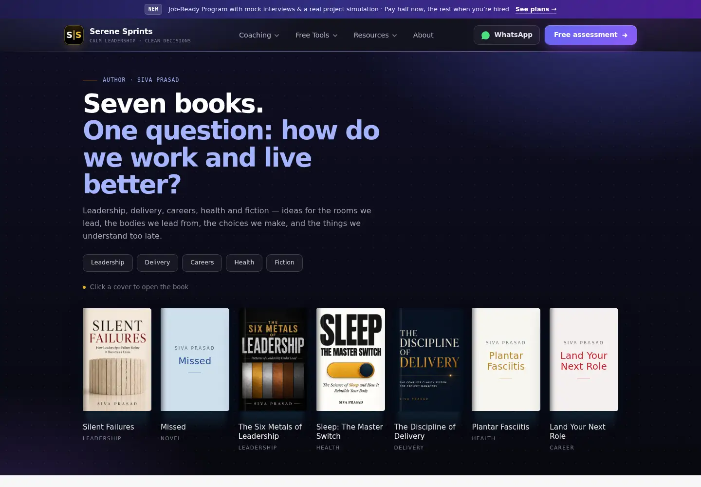 Screenshot of serenesprints.com