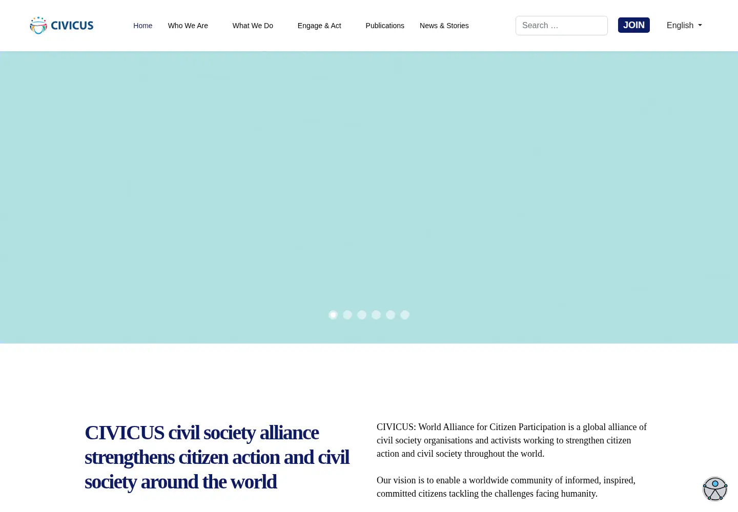 Screenshot of civicus.org