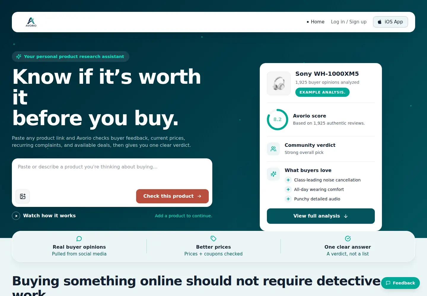 Screenshot of shopavorio.com