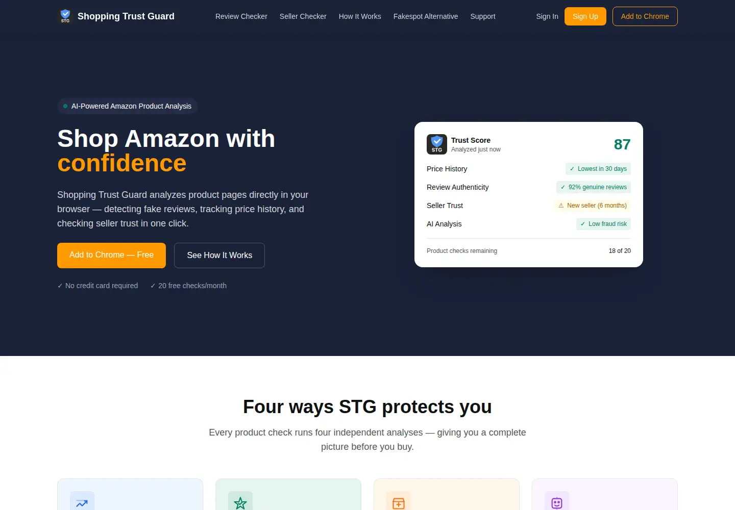Screenshot of shoppingtrustguard.com