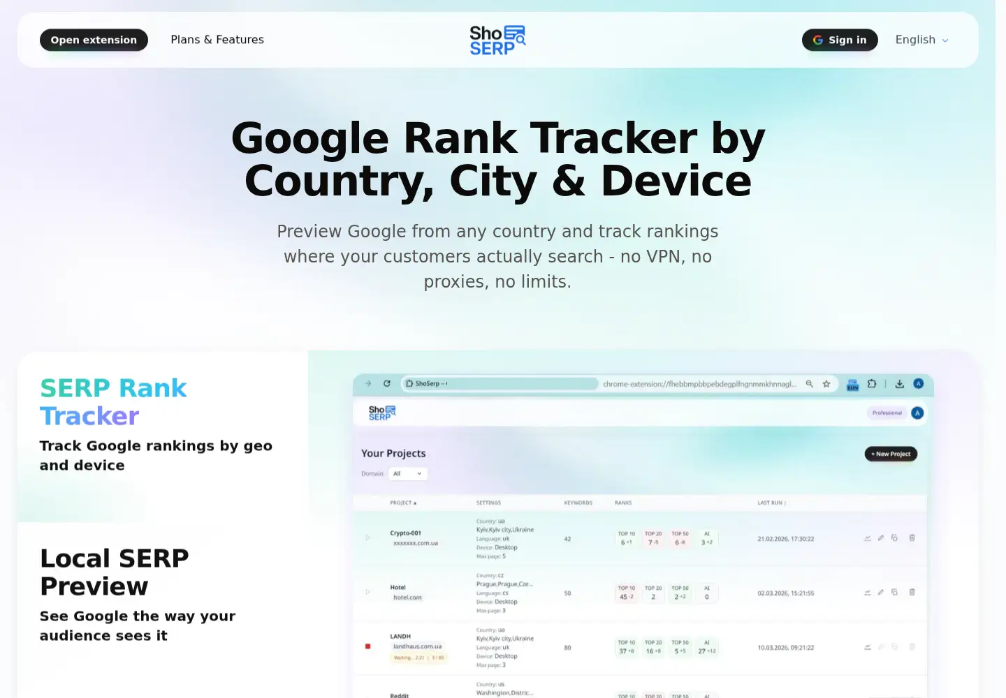Screenshot of shoserp.com