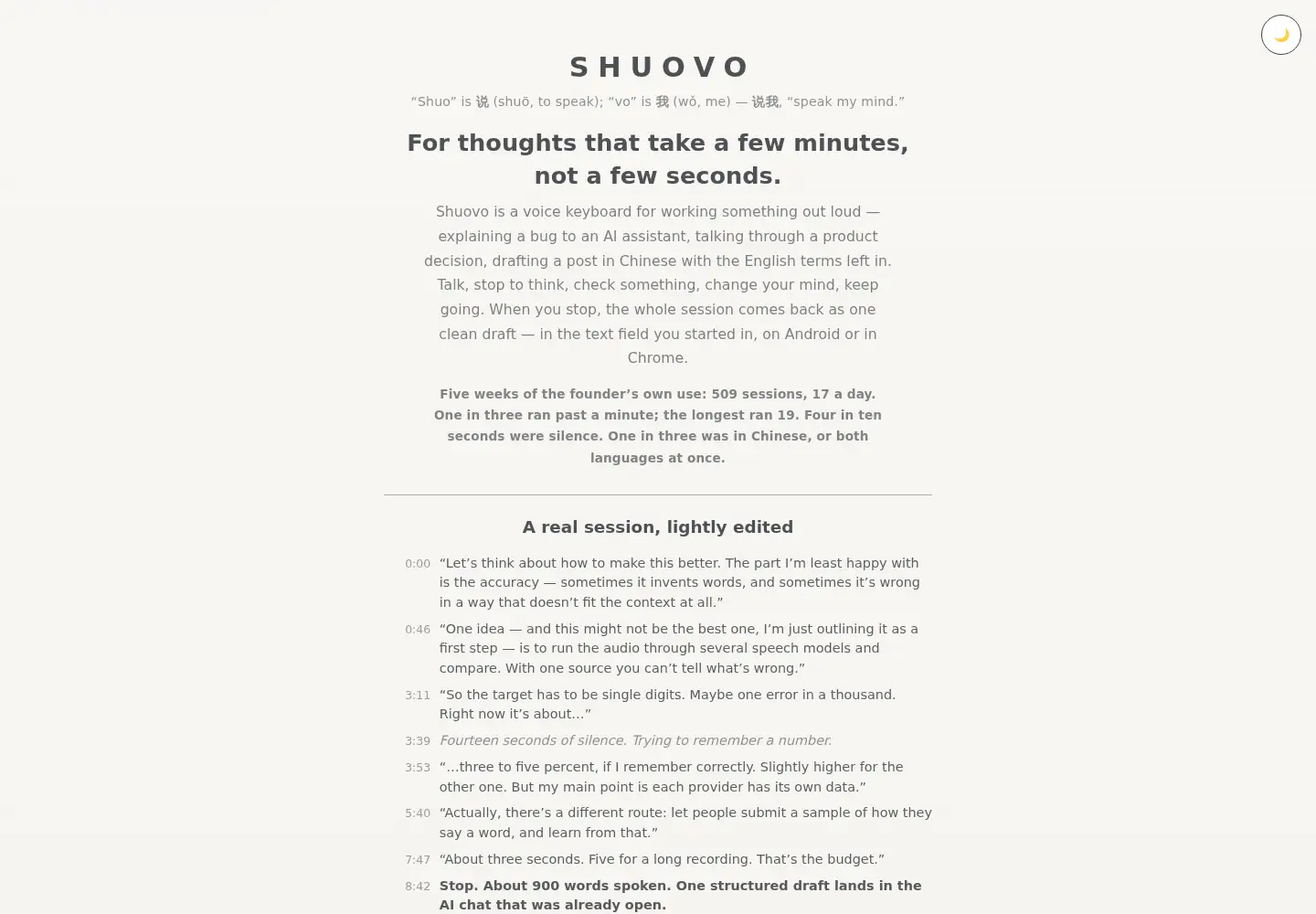 Screenshot of shuovo.com