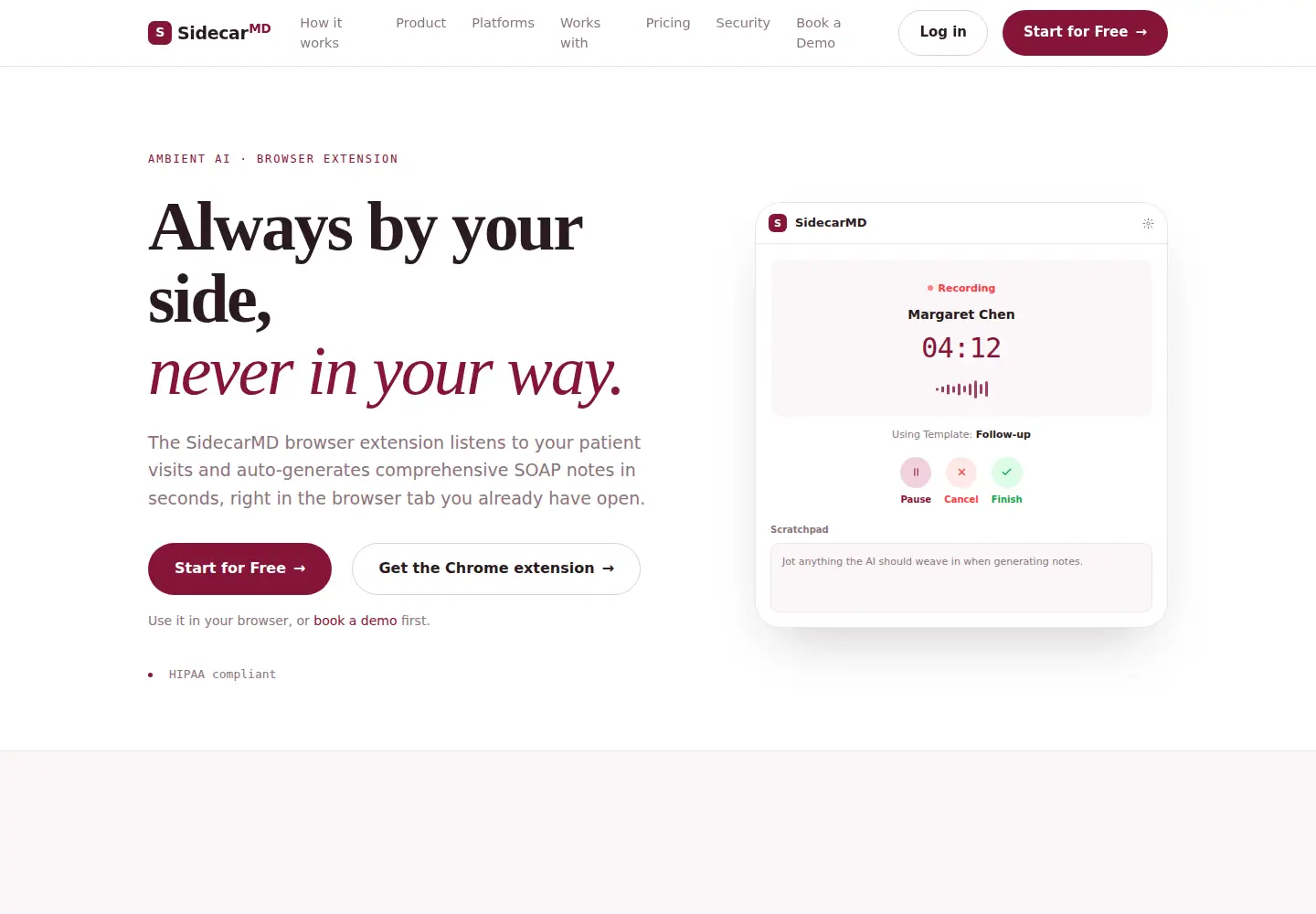 Screenshot of sidecarmd.com