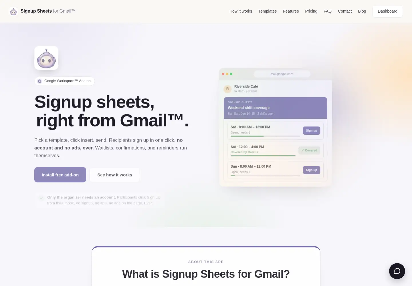 Screenshot of signupsheetsforgmail.com