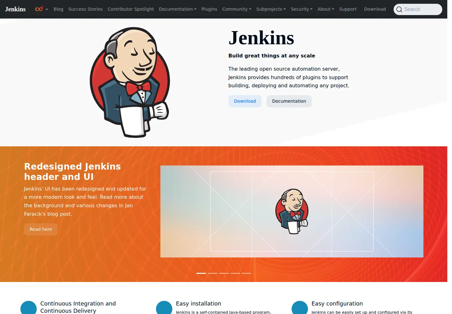 Screenshot of jenkins-ci.org