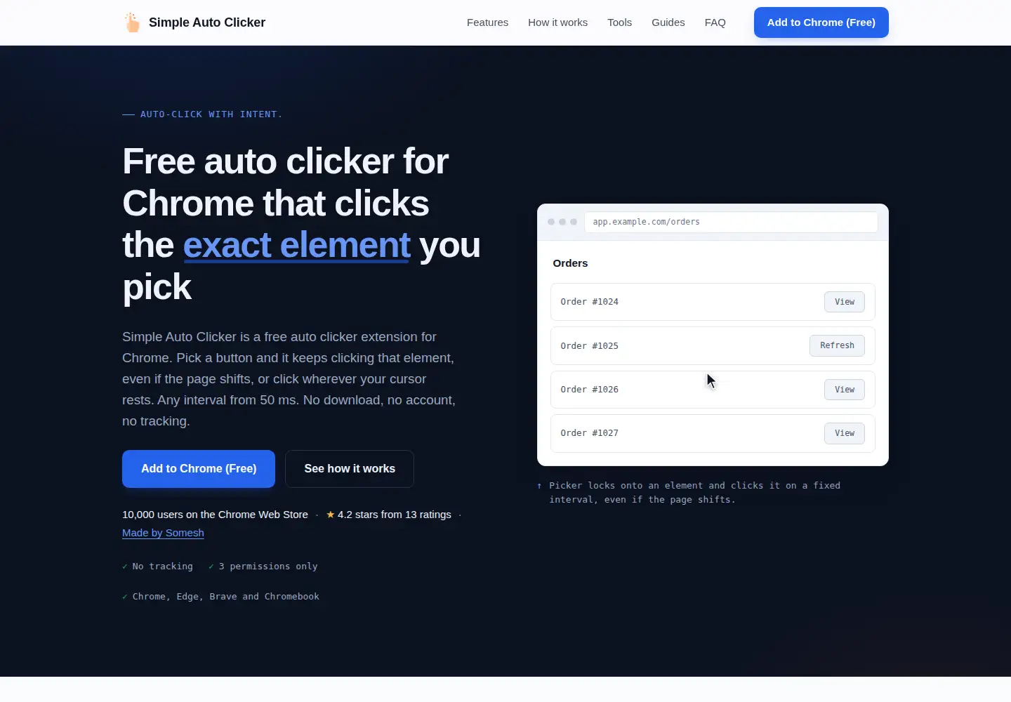 Screenshot of simpleautoclicker.com