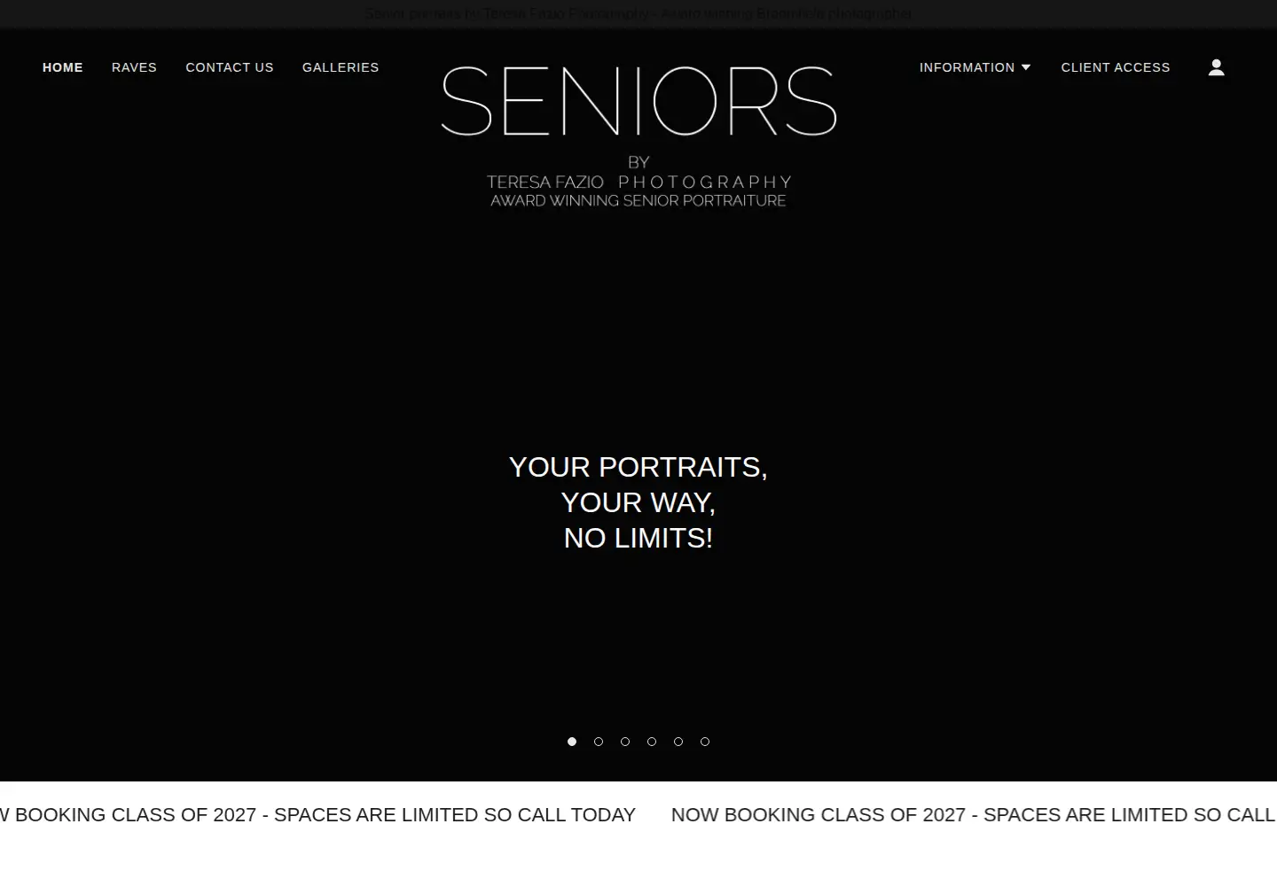 Captured homepage of simplyseniorportraits.com in the current scan