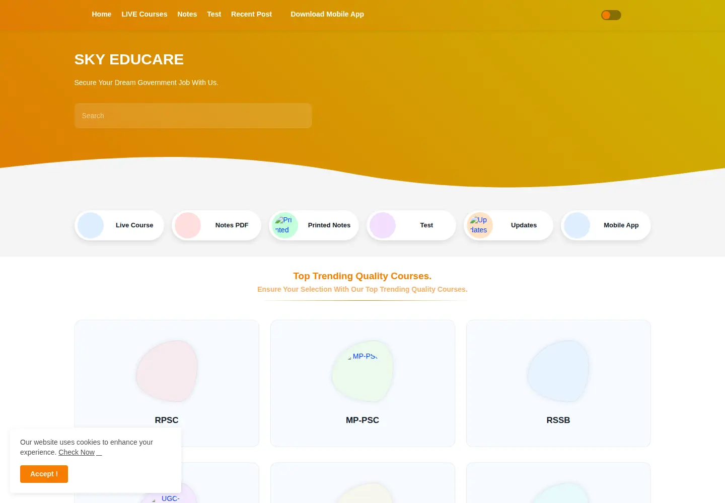 Screenshot of skyeducare.com