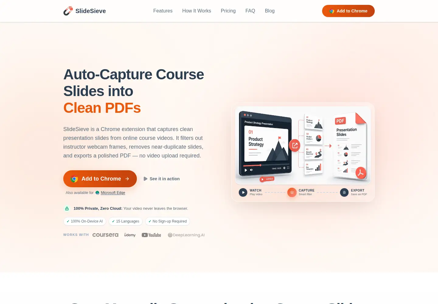 Captured homepage of slidecapture.com in the current scan
