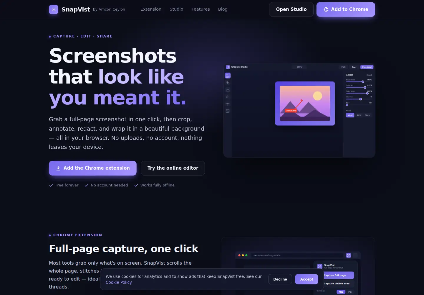 Screenshot of snapvist.com