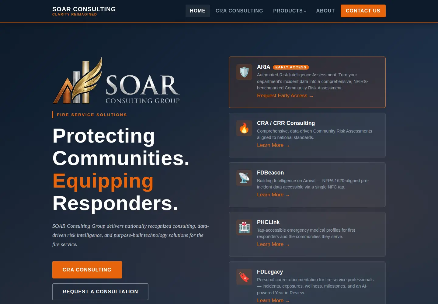 Captured homepage of soarcg.com in the current scan