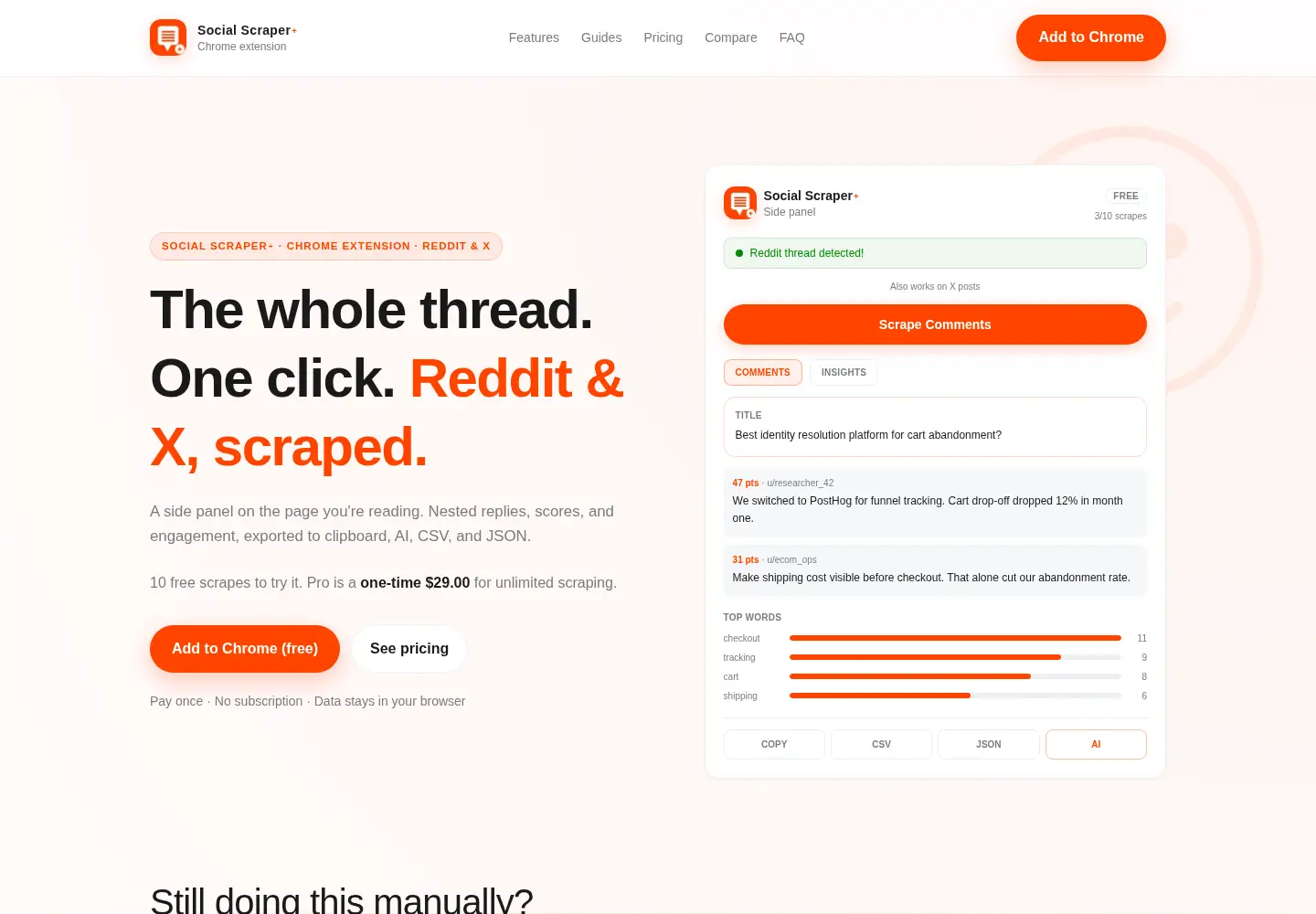 Screenshot of social-scraper.com