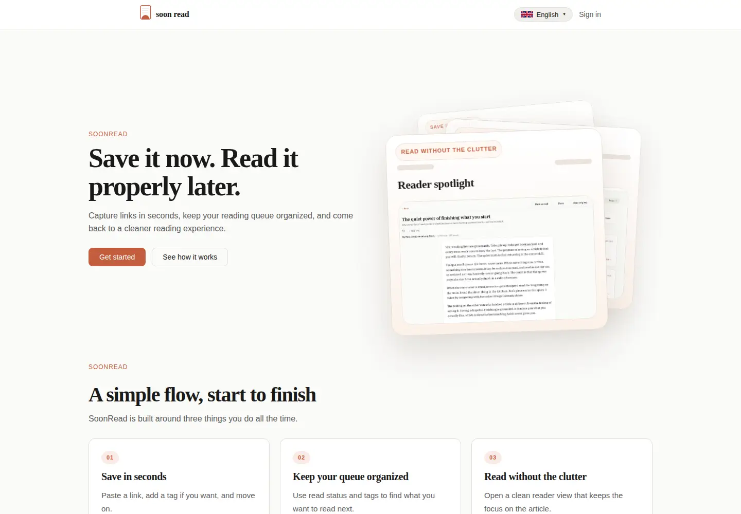 Screenshot of soonread.com