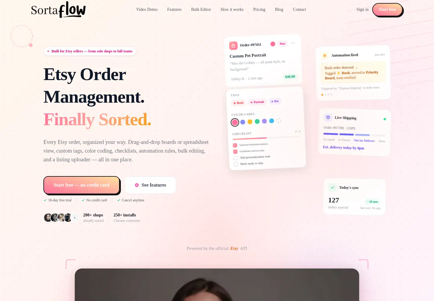 Screenshot of sortaflow.com