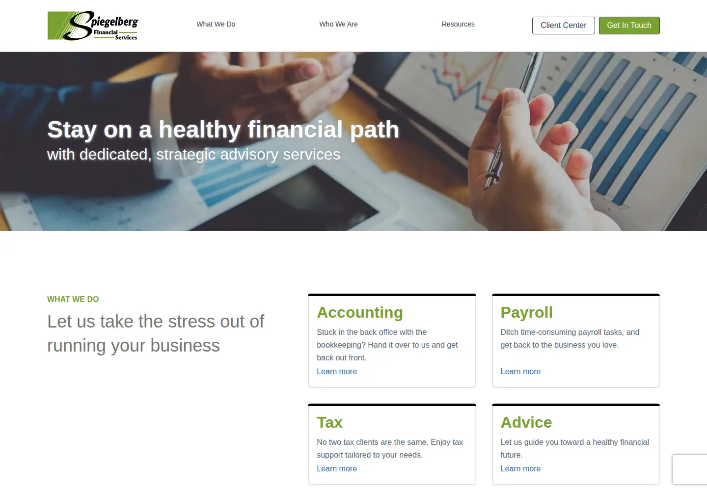 Screenshot of spiegelbergfinancial.com